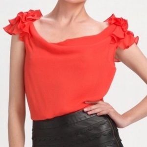 Leifsdottir silk ruffle sleeve blouse
